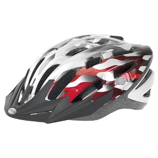 SEMI IN MOLD HELMET SILVER WHITE-RED