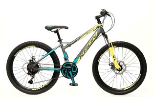 ΠΟΔ/ΤΟ KRON VORTEX 4.0 26 41H 21S. M.DISC MATT GREY-DARK TURQUOISE/YELLOW